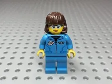 LEGO Minifigure Lunar Research Astronaut Jumpsuit Glasses Alt Hair cty1411 60350