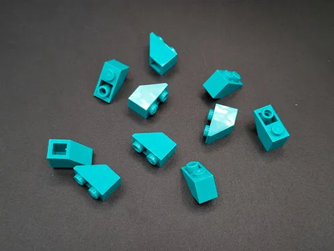 Lego - 10x - Modified Brick - Slope - 45 2x1 inv. Dark Turquoise - 3665