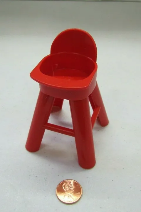 Lego Duplo BABY FURNITURE RED HIGH CHAIR 2001 Dollhouse for House Figure Vtg