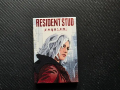 REsident Evil Requim Parody Game Cover Custom printed original  brick 2x3 tile
