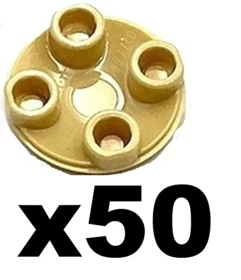 Lego 50 New ROUND PLATES Tan 2 x 2 with Rounded Bottom Boat Skid Part 2654 TN2