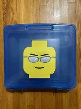 Lego Storage Case Blue Head Shades Carrying Tote Box Clear Project Case