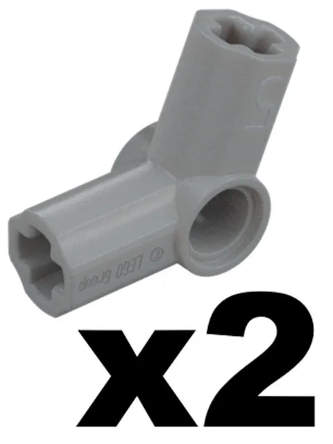 Lego NEW TECHNIC Axle Pin CONNECTOR Lt Bluish Gray Angled #5 Qty 2 Part 32015 T1