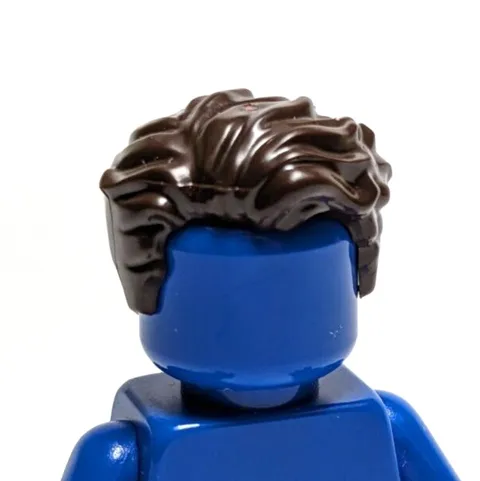 Lego - Minifigure Hair - Dark Brown, Wavy, Swept Back