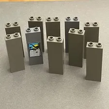 Lego 2454 35274 Dark Gray Replacement Parts Pieces Lot of 11