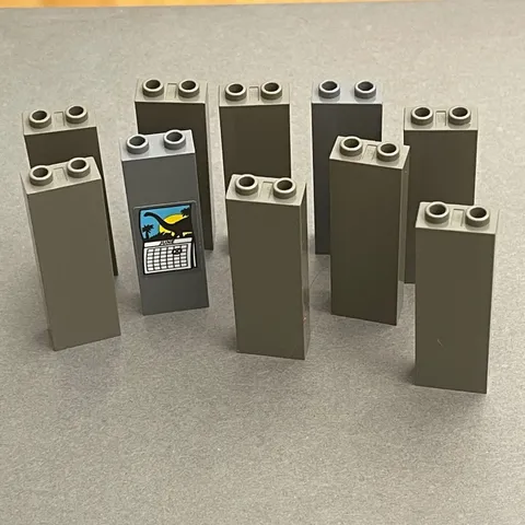 Lego 2454 35274 Dark Gray Replacement Parts Pieces Lot of 11