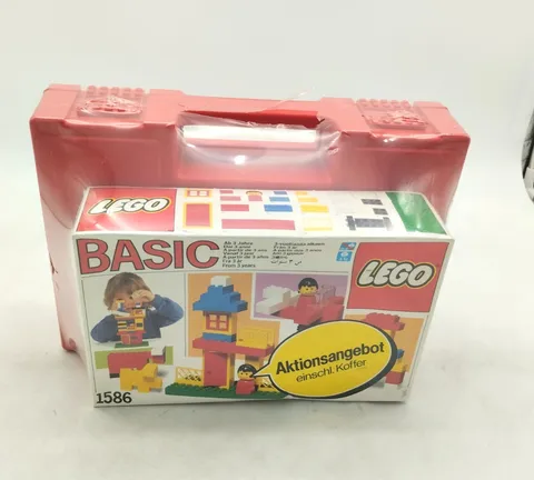 LEGO 1586 Basic Set with Storage Case MISB New Sealed Vintage Town 80s 1987 Original Box