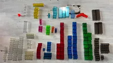 LEGO 160x Translucent Bricks Mixed Colors Bulk Lot Genuine LEGO Clear Smoke Red