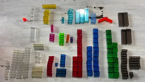 LEGO 160x Translucent Bricks Mixed Colors Bulk Lot Genuine LEGO Clear Smoke Red