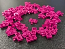 Lego 50x New Magenta Plate, Modified 1 x 2 with Clip on Side  # 11476 Bulk Lot