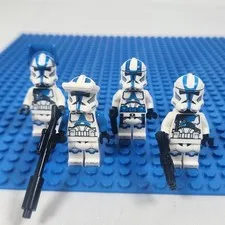 Lot Of 4 LEGO Star Wars Clone Trooper Minifigures 501st Clone Army Genuine
