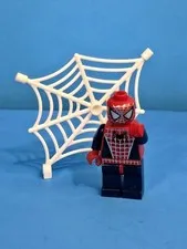 Vintage Lego Spiderman Figure W/ Web 2004 Tobey Maguire - Blue Arms- Rare! - EUC