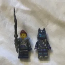LEGO NINJAGO Ninja Minifigure Lot of 2 w/ Weapon Spear/Staff Accessory