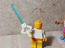 New LEGO Skull Sword Carved Hilt Handle White Trans Blue Blade Viking Space