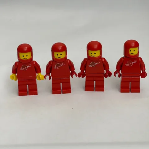 Vintage Lego Red Minifigs Figures Replacement Parts Pieces Lot of 4