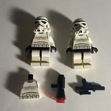 LEGO Star Wars SW0188 Stormtrooper Lot x2 + Extra Torso w/ Blasters No Cracks
