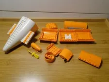 Lego Random Airplane Parts Bricks Wings Fuselage Orange