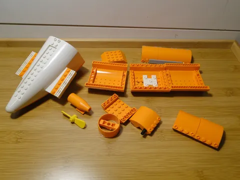 Lego Random Airplane Parts Bricks Wings Fuselage Orange