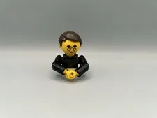 Lego Homemaker Figure Torso black Assembly Yellow Head Eyes Glasses Smile