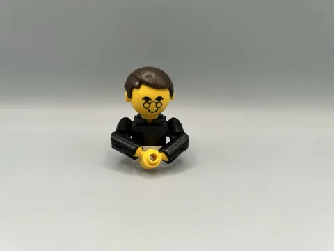 Lego Homemaker Figure Torso black Assembly Yellow Head Eyes Glasses Smile