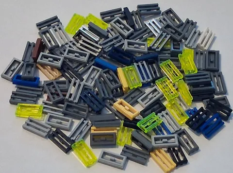 H-1 Lego Lot 116 1 x 2 Modified Tile Grille Bottom Groove Assorted Colors  2412b