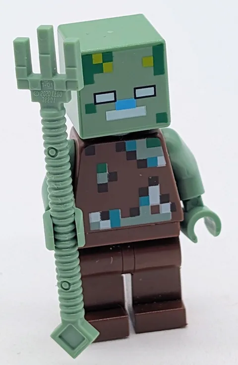 Lego Minecraft Drowned Zombie Minifigure 21164 Mini Figure 21247 21256