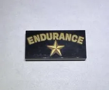 Lego 2x4 Printed Tile Sign Black Good Endurance Ship New City Star 359