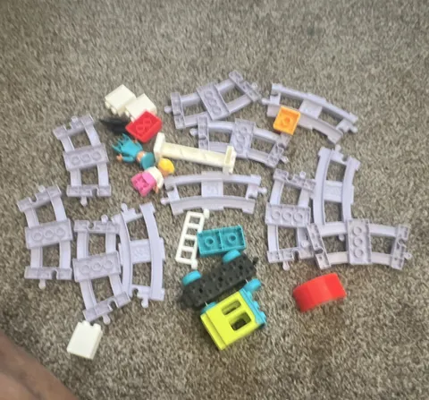 LEGO Trains Train Tracks Bulk Lot Multicolor Plastic Pieces in Bag