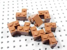 LEGO Lot of 8 Reddish Brown 2x2 Corner Bricks BA