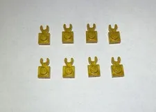 Lego Lot Of 8 Warm Gold 1x1 Plate With Holder Holders New City Horizontal Arm