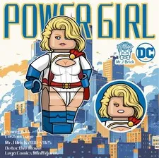 Mr J brick Custom Power Girl Lego Minifigure DC