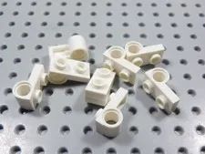 LEGO Lot of 8 White 1x2 Plates w/ Pin Hole on Bottom BB