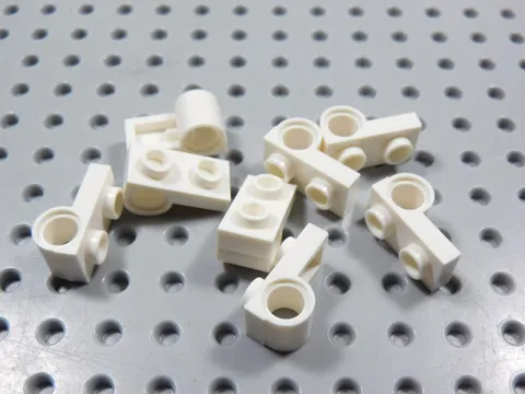 LEGO Lot of 8 White 1x2 Plates w/ Pin Hole on Bottom BB