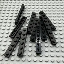 LEGO Plate - Black - 1 x 6 - QTY x10