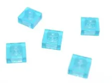 5 LEGO Transparent Light Blue Gray 1x1 Plates flat panel water 3024 6513964