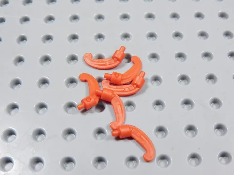 LEGO Lot of 6 Red Hat Feathers w/ Pin Accessory Minifig BI