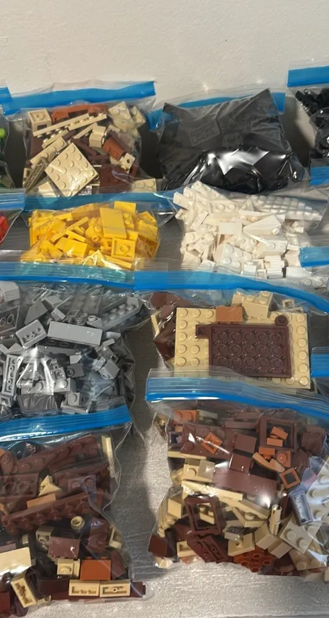 8 bags LEGO Bulk Lot Assorted Bricks & Pieces, Multicolor Plastic, Bagged