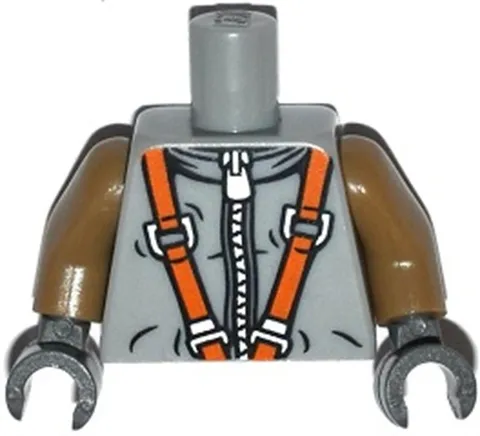 Lego 71007 New SPACE MINER Minifig TORSO Light Bluish Gray Zipper Harness D332