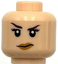 Lego New Light Nougat Minifigure Head Dual Sided Female Black Eyebrows Raised