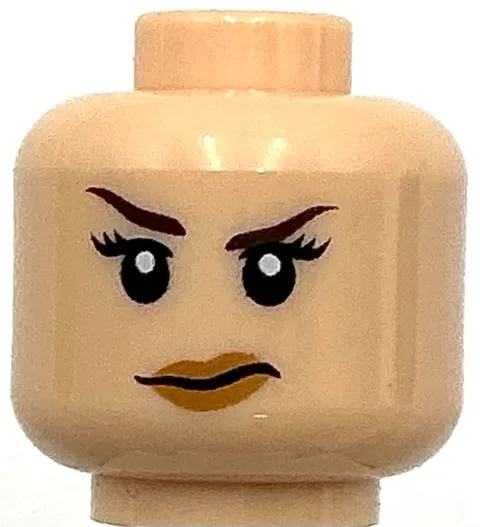 Lego New Light Nougat Minifigure Head Dual Sided Female Black Eyebrows Raised