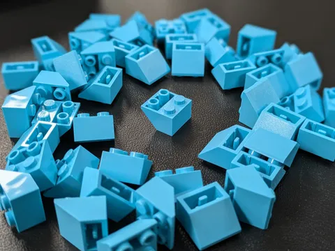 Lego x50 New Medium Azure Slope, Inverted 45 2 x 2 # 3660