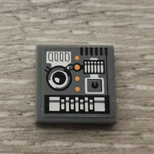 Lego 3068pb0485 Dark Bluish Gray Tile 2 x 2 SW Snowspeeder Circuitry Pattern