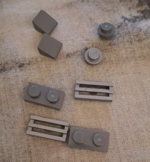 LEGO Gray Plastic Mixed Parts Pieces Lot Tiles Plates & Round Studs