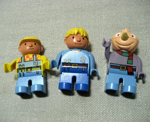 Lego Duplo Bob the Builder Mini-figures: Bob, Wendy, and Naughty Spud, Lot of 3