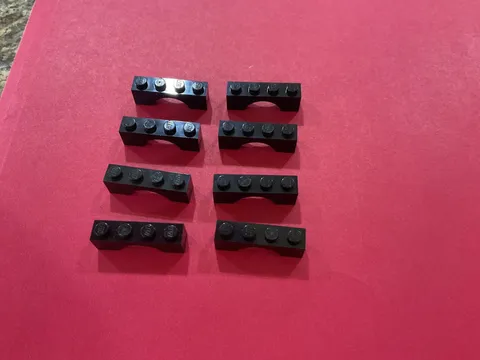 Lego Lot of 8 Black 1 and 4 Brick Arch 3659