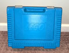 LEGO Vintage 1984 Blue Plastic Carrying Case Storage Case Made In USA.