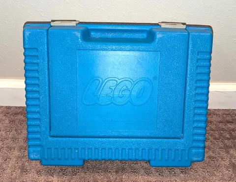 LEGO Vintage 1984 Blue Plastic Carrying Case Storage Case Made In USA.