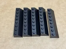 LEGO Parts - Black Slope 45 2 x 8 - No 4445 - QTY 5