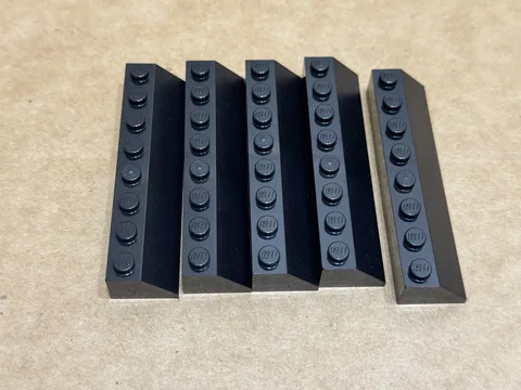 LEGO Parts - Black Slope 45 2 x 8 - No 4445 - QTY 5