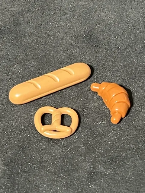 Lego Bread Set Crossiant Pretzel French Loaf of Bread Miniature Pastry Lot A3